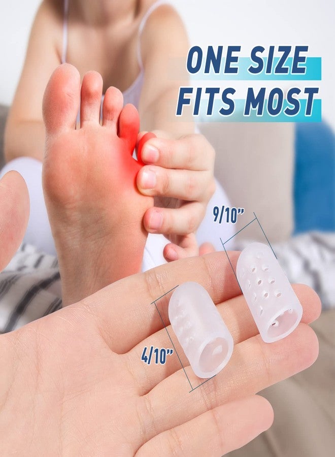 Promifun Gel Pinky Toe Caps, 16 Pack Toe Protectors for Women, Silicone Toe Covers Sleeves for Men, Blisters, Corns, Friction Pain Relief (Breathable, Pinky) - Image 2